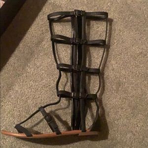 Lace up buckle sandals